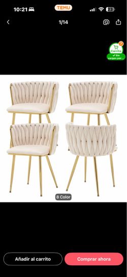 Juego de 4 sillas color beige