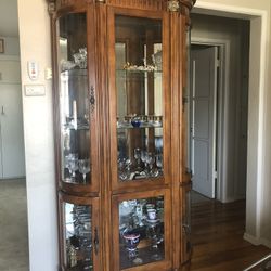 Victorian French Real Wood Curio Glass Cabinet