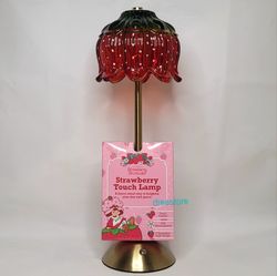 Strawberry Shortcake Glass Touch Lamp Gold Metal Stand 3 Light Setting Brand New