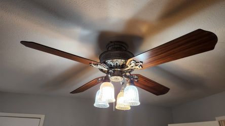 Ornate Ceiling Fan with Light Kit