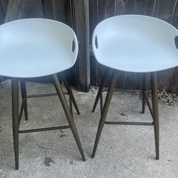 Bar Stools FIYAN PP WH&BRONZE 2PCS