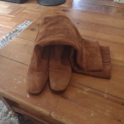 Dark Begie Boots with Small Heel