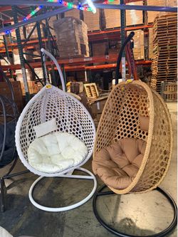 New Outdoor Patio Hanging Egg Chair Birdcage with Stand