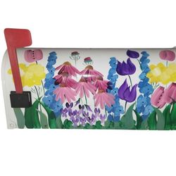 Beautiful Hand Painted Tulip Flower Mail Box
