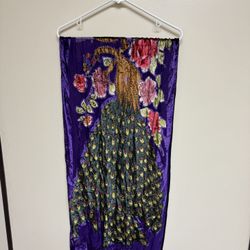 CA. VINTAGE PEACOCK SCARF/SHAWL. CHACHIS. 