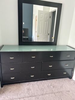 Black Dresser with Mirror - $50
