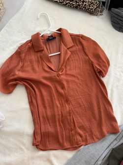Orange Button Down