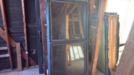 Mirrored Closet Doors - Black Frame - Used