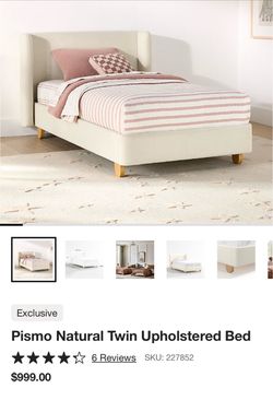 Crate & Barrel twin bed and organic mattress