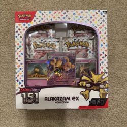 Pokemon TCG Scarlet and Violet - 151 Alakazam ex Collection Box - 4 Packs Sealed