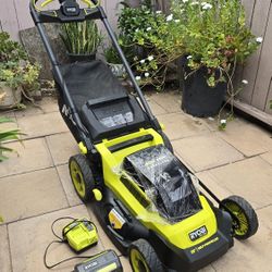 Ryobi 40v Hp Brushless 20-in Cordless Electric Battery Walk Behind Self Propelled Lawn Mower 