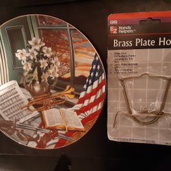 Battle Hymn Of The Republic Collectors 8 1/2" Plate 1991 Second Issue In The Songs Of American Spirit Collection With Brass Plate Holder