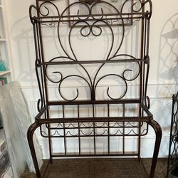 Large Metal and Glass Wine Rack