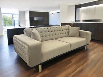 New  Velvet Chesterfield Convertible Futon Sofa Bed  Living Room Luxury