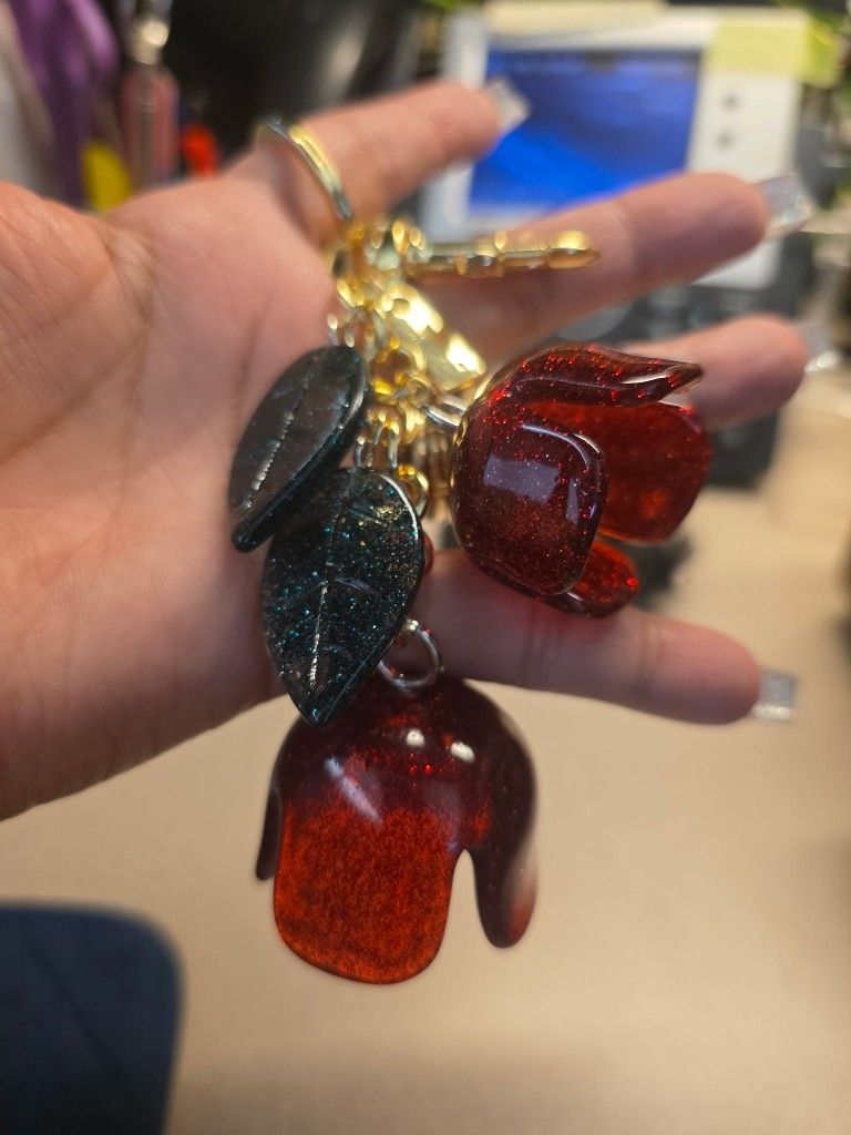 Rose Purse Charm Keychain