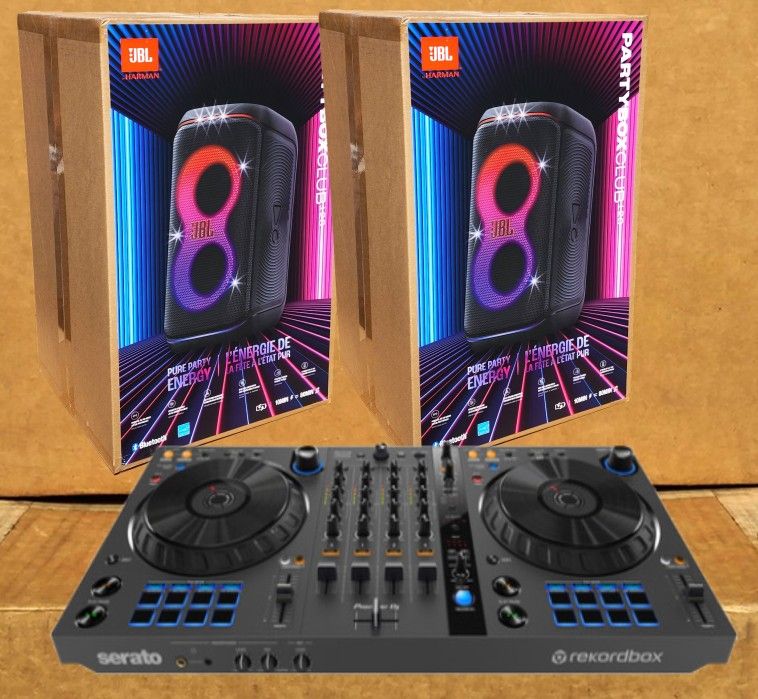 🚨 No Credit Needed 🚨 Pioneer DJ 4 Channel Rekordbox Serato Controller JBL Partybox 120 Battery Powered Speakers 🚨 Payment Options Available 🚨 