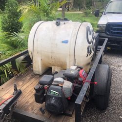 Trailer for car wash 130 gallon tank storage box for liquids and cliner pressure  $1800