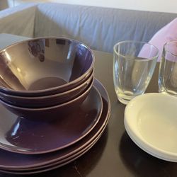 Ikea Plate Set/ Glass /small Bowls All $10!!!!