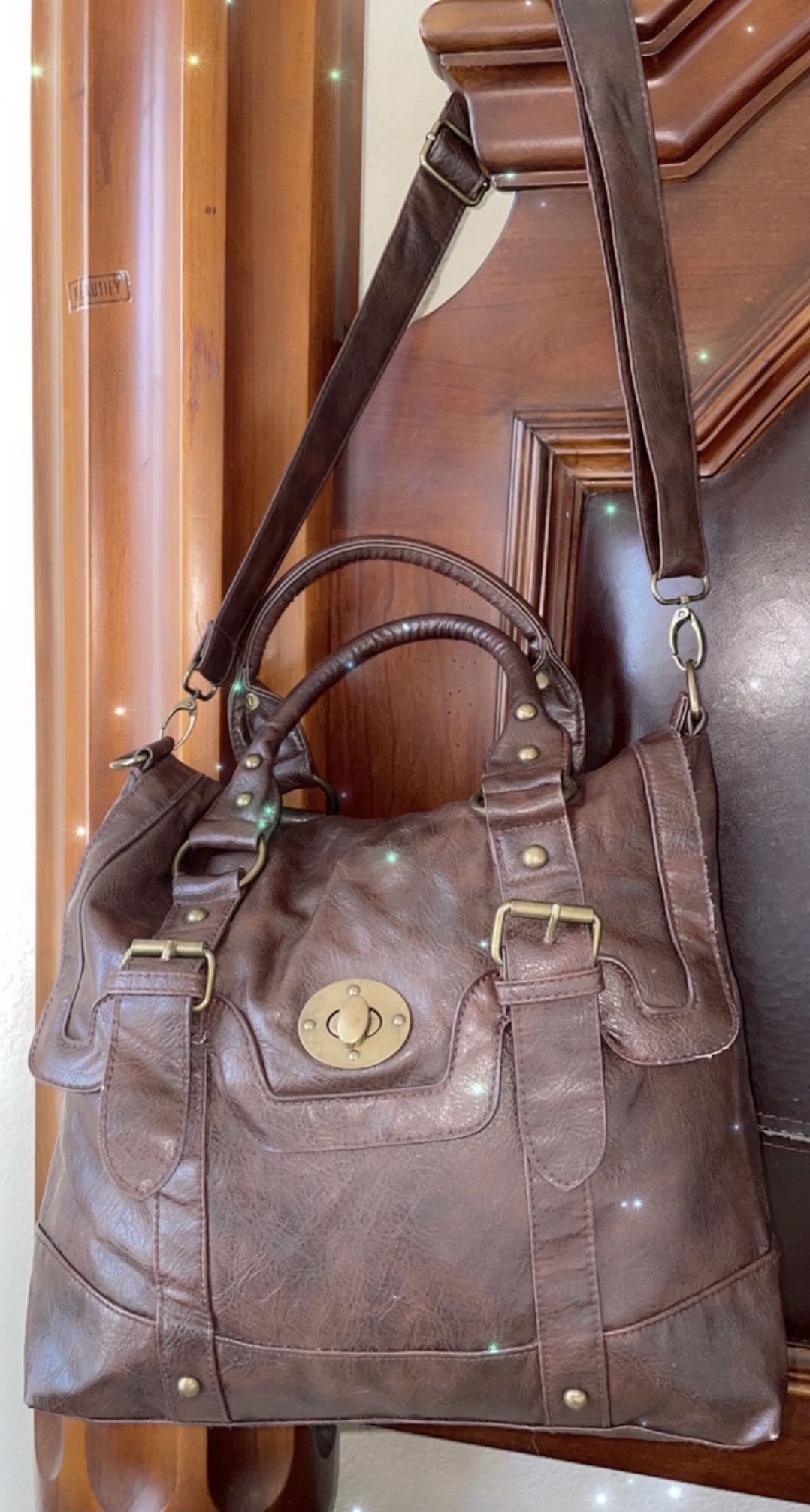 leather Tote purse/bag in Chocolate brown