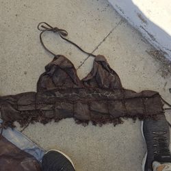 Brown Leather Halter Top