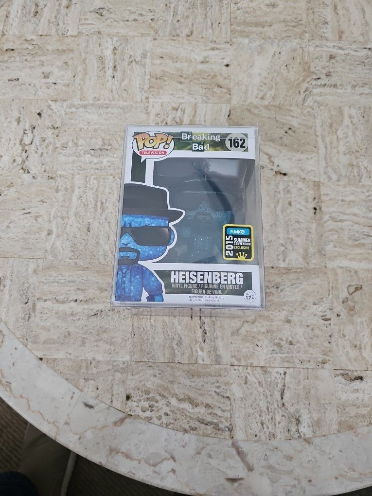 The Funko Pop! Heisenberg Crystal Blue Breaking Bad #162 2015 Summer Convention vinyl figure