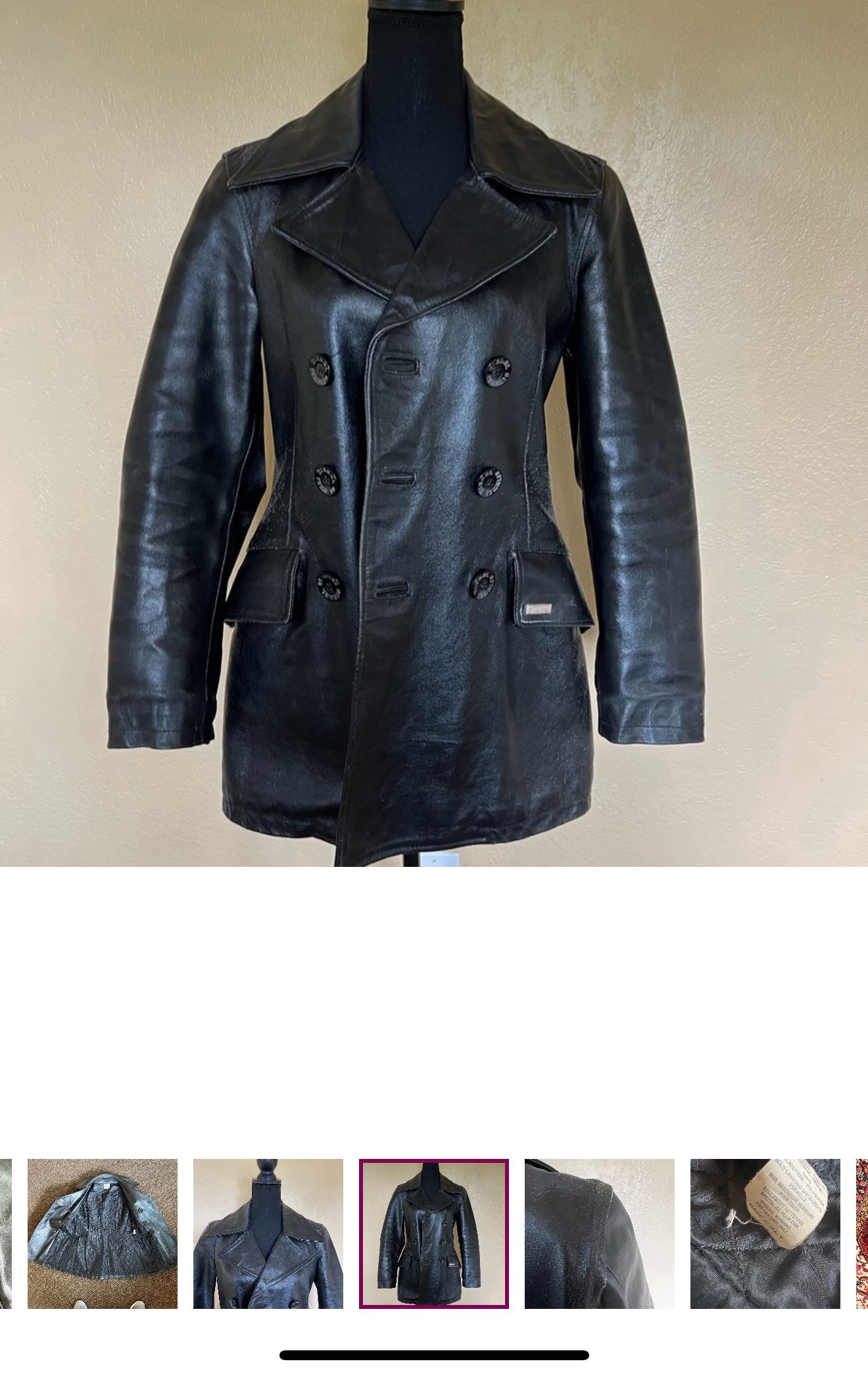 Vintage Diesel Women’s Double Breasted, Leather Jacket