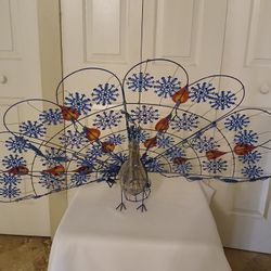 PEACOCK OUTDOOR OR INDOOR DECORATION WITH LIGHTS 