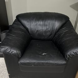 Leather Couch / Armchair / Ottoman Set