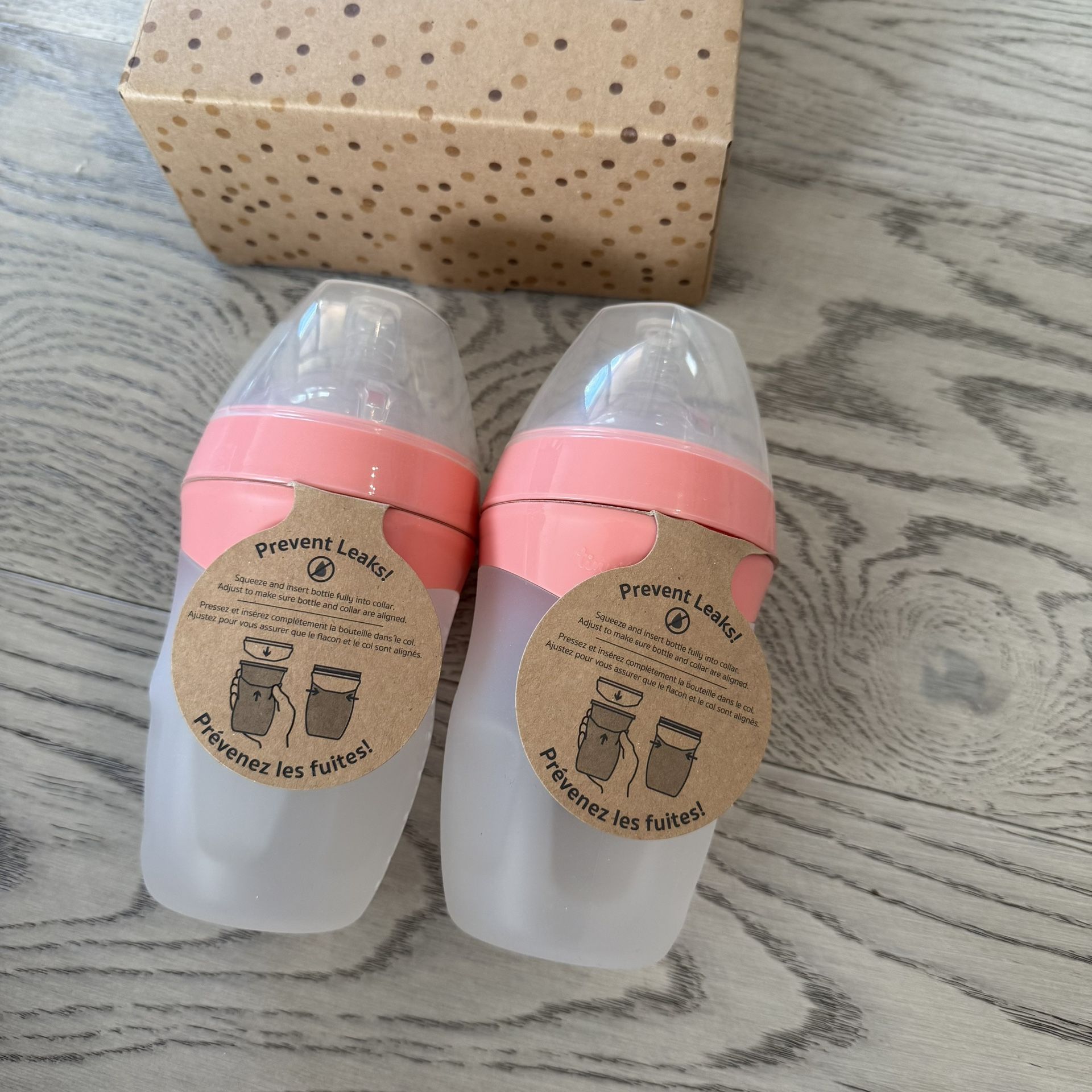 Silicone Baby Bottles, 2 Pack, New
