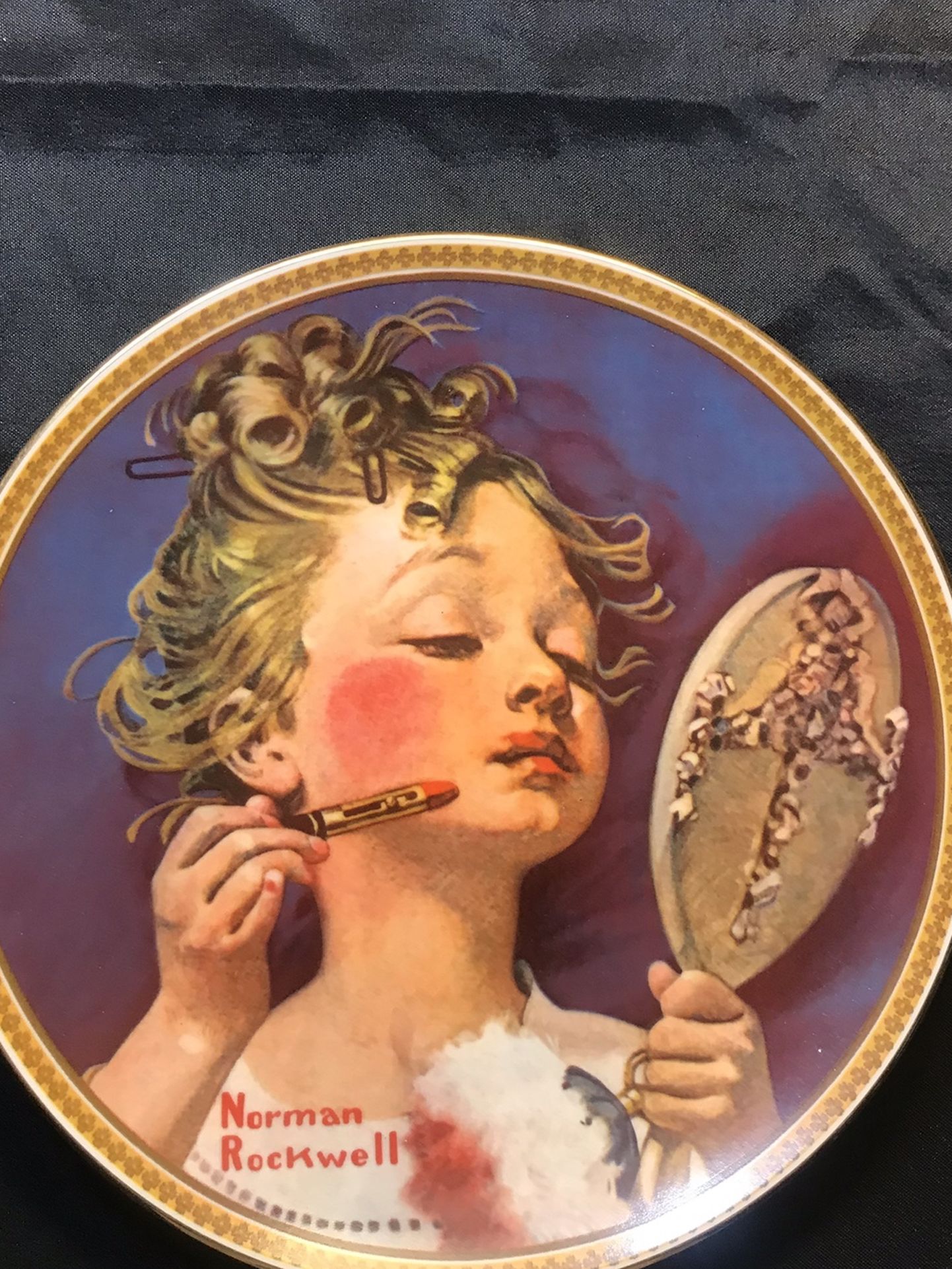 Norman Rockwell Plate “Making Believe at the Mirror”