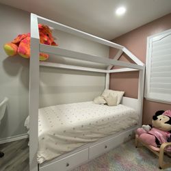 Twin Size Canopy Bed Frame 