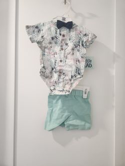 Summer Onesie and Shorts ( 3 Pieces)- 3/6 months