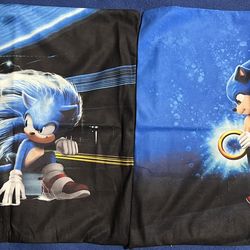 Sonic The Hedgehog Throw Pillowcase Set (New)