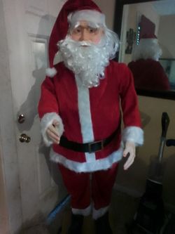 Vintage Life Size Singing Dancing Santa 6 Ft Tall