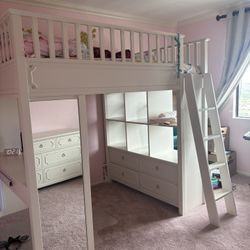 Pottery Barn Ava Regency Full Loft Bed and Dresser