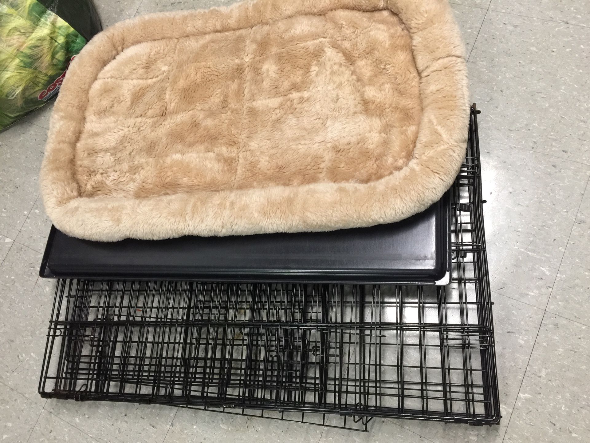 Medium dog crate with comfy and clean mat!!
