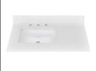 Quartz Stone  Single Sink Bathroom Vanity Top