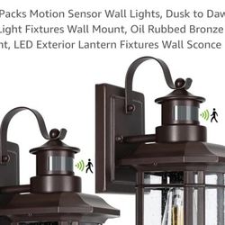 2 Pack Motion Sensing Outdoor Lights - New