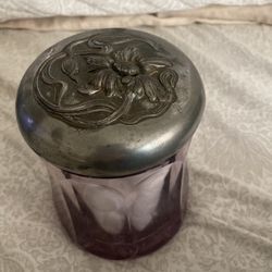 Antique Victorian Amethyst  Glass Humidor