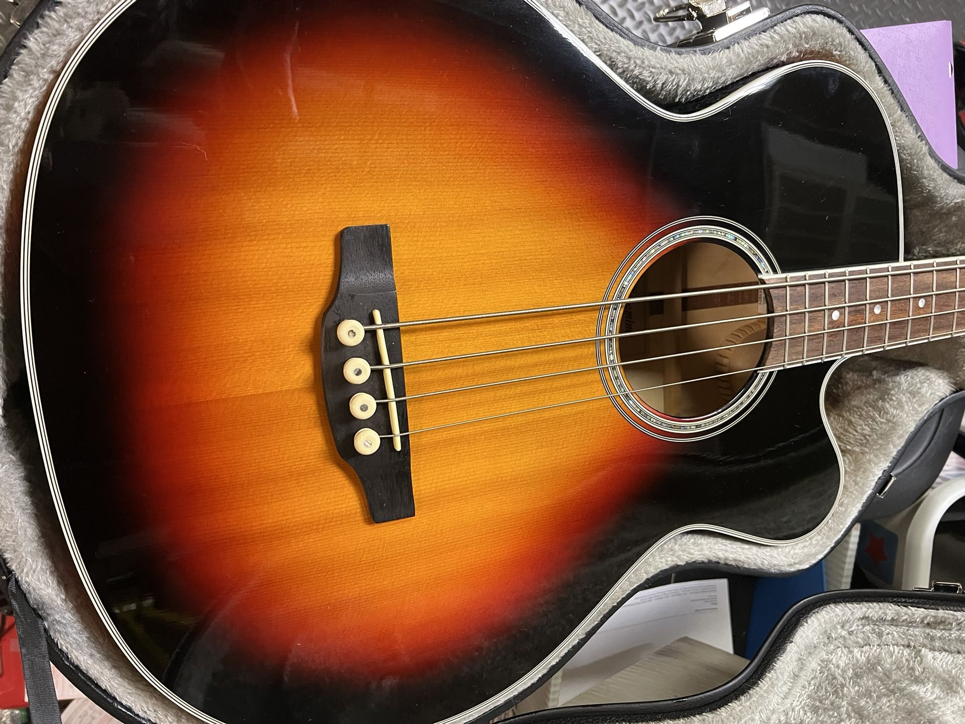 Takamine GB72CE-BSB Bass Acoustic Electric Guitar + Case