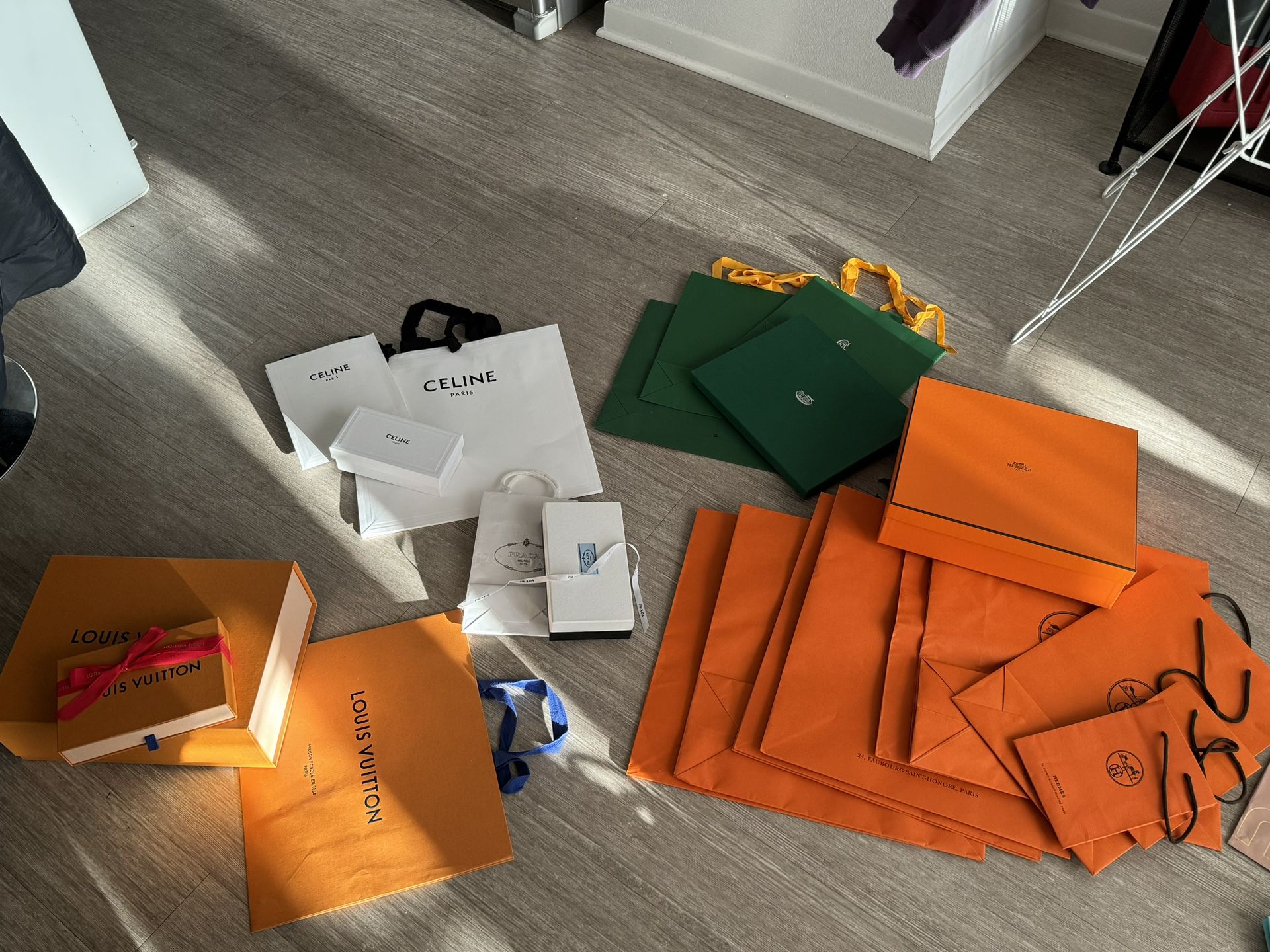 Hermes, Chanel, Goyard Shopping Bags And Boxes