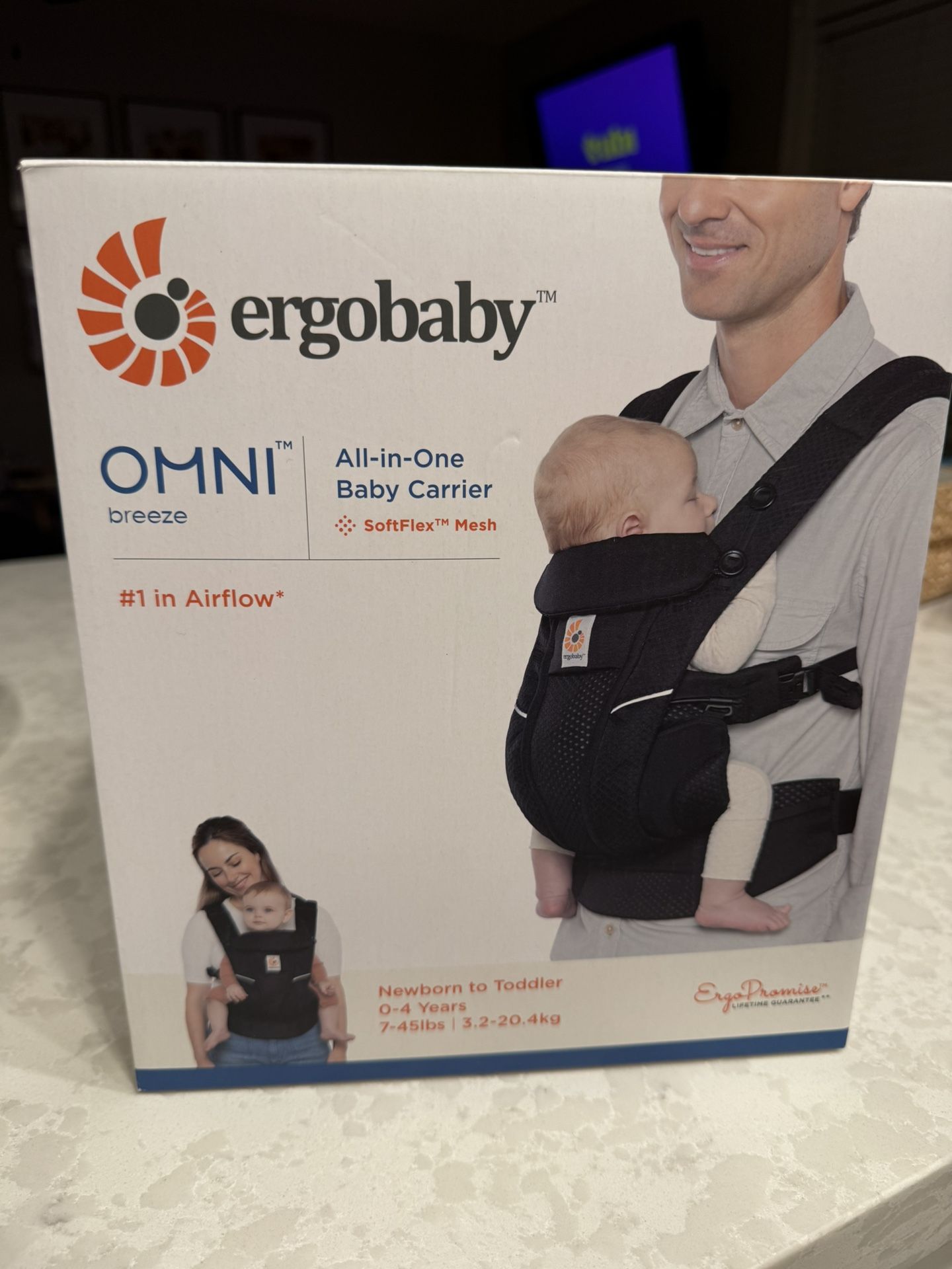 Ergobaby Omni Breeze Breathable Mesh Baby Carrier - Black