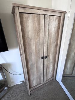 Light Brown Storage Cabinet with 6 Shelves