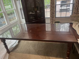 42by84 solid Wood Dining Room Table With A Glass Top