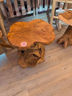 Rustic wooden end table