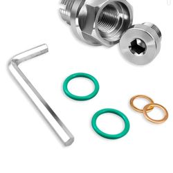 M14.1-1.5 x 15mm Oil Drain Plug Oversize Piggyback, Stainless Steel Self Tapping