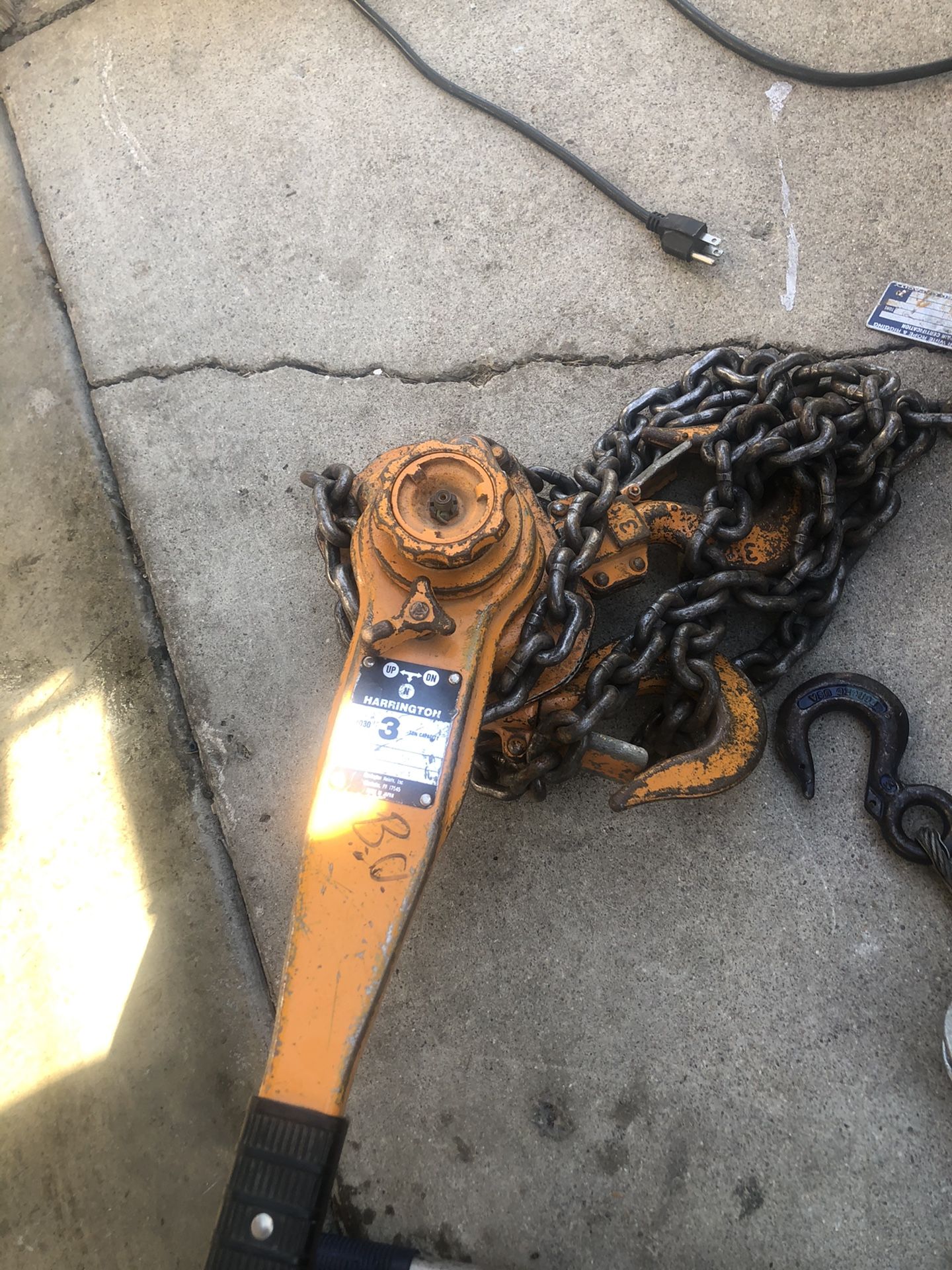 Heavy Duty Harrington 3 ton Hoist