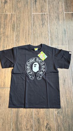 Men’s size small black and white cotton bape x chrome hearts tee