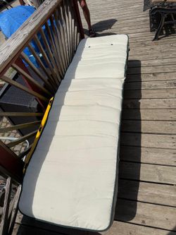 Pre-owned 72”x23”x3” Off White w/ Green Trim Chaise Lounge Very Comfortable Cushion OBO