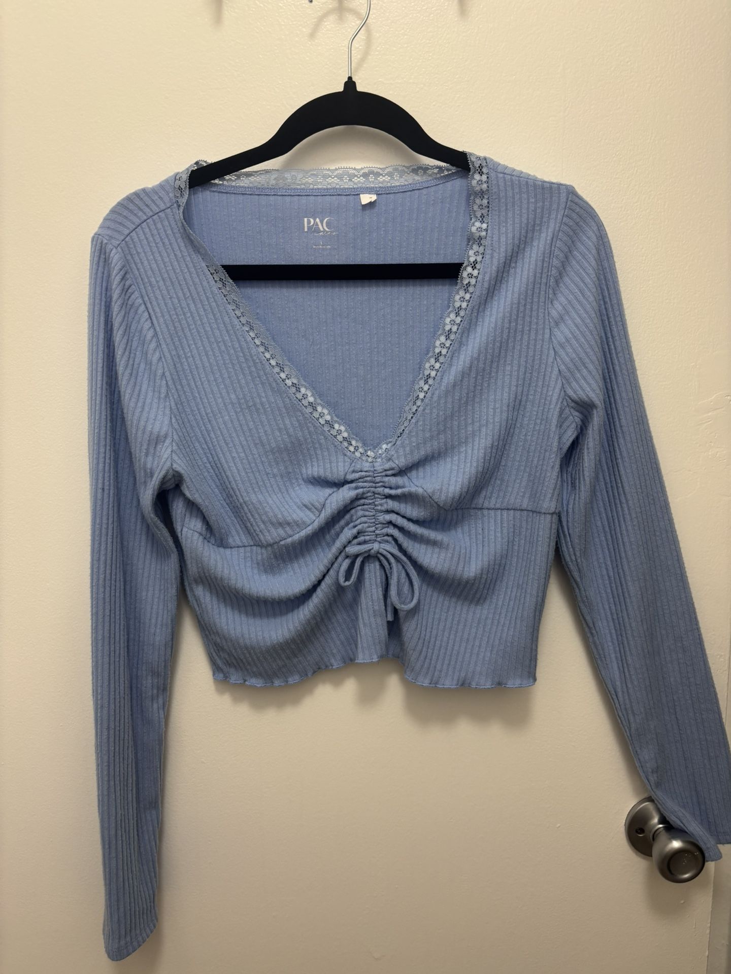 pacsun lace blue long sleeve